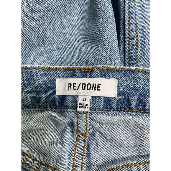 Re/Done '70S' Blue Cotton Rigid Stove Pipe Jeans Size 28 - Picture 4 of 5